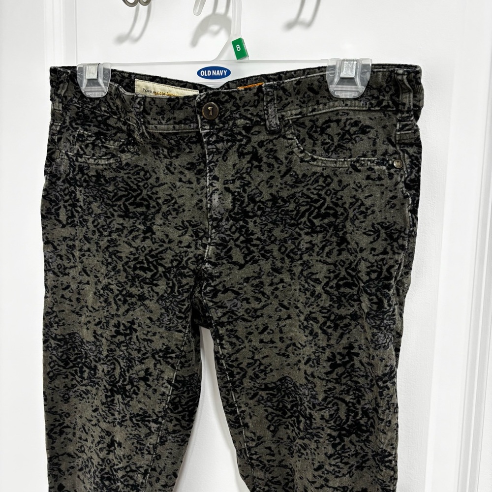 Anthropologie Pilcro & The Letterpress Corduroy Pants No. 27 Army Green/Black